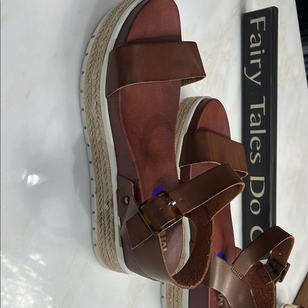 MIA Brown Sandals with Buckle Straps